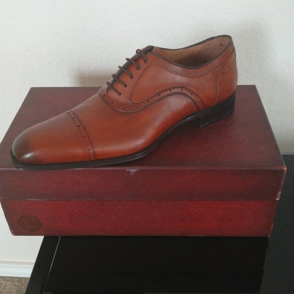 Mezlan men's 5893 march oxford, tan, lace up Formal dress shoes size 9